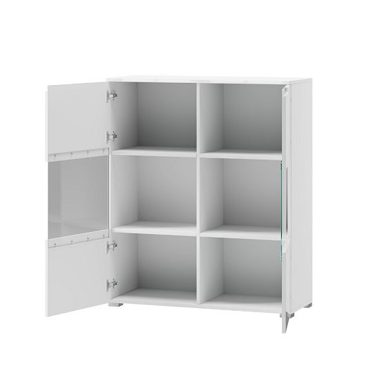 SAMOA 27 Vitrína široká, bílá mat/bílá lesk