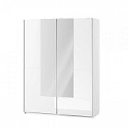 SAMOA 30 šatní skříň se zrcadlem, bílá mat/bílá lesk