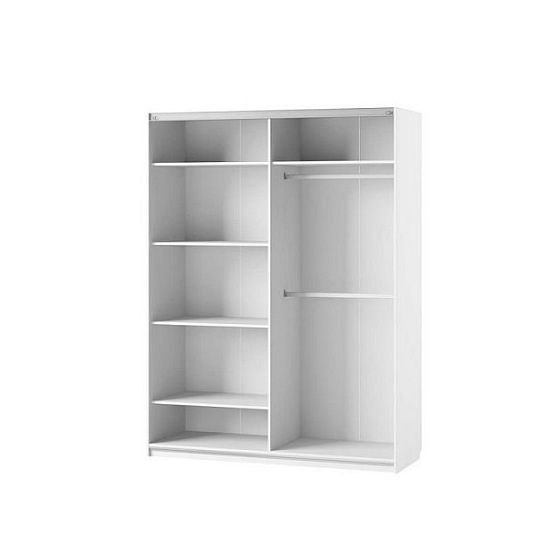 SAMOA 30 šatní skříň se zrcadlem, bílá mat/bílá lesk