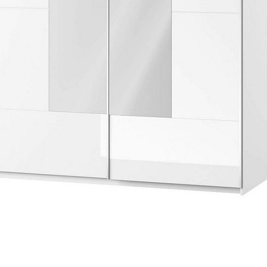SAMOA 30 šatní skříň se zrcadlem, bílá mat/bílá lesk