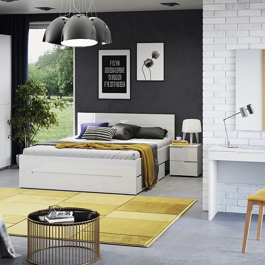 SAMOA 30 šatní skříň se zrcadlem, bílá mat/bílá lesk