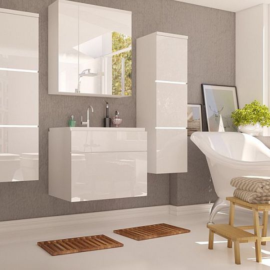 PULA 11 závěsná skříňka, bílý lesk