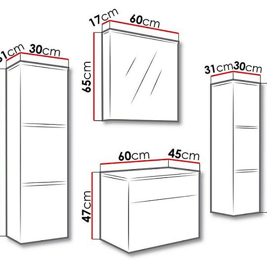 PULA 11 závěsná skříňka, bílý lesk