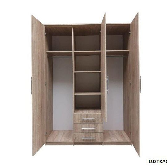 ŠEBA 3D šatní skříň, dub sonoma
