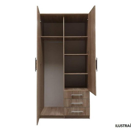 ŠEBA 2D šatní skříň, dub sonoma