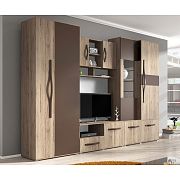 MARGARETA obývací stěna, sann remo rustic/dub hnědý