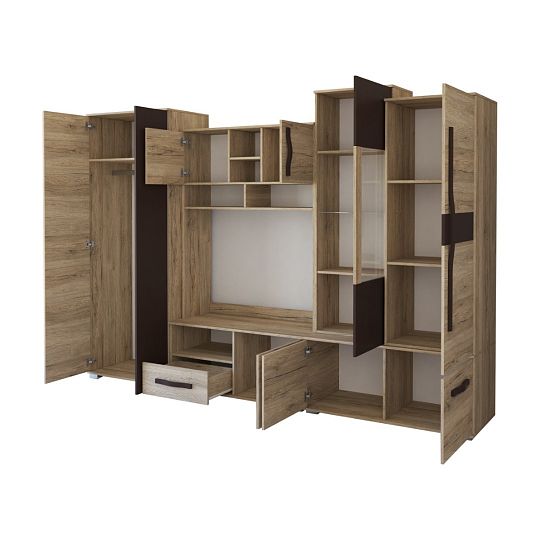 MARGARETA obývací stěna, sann remo rustic/dub hnědý