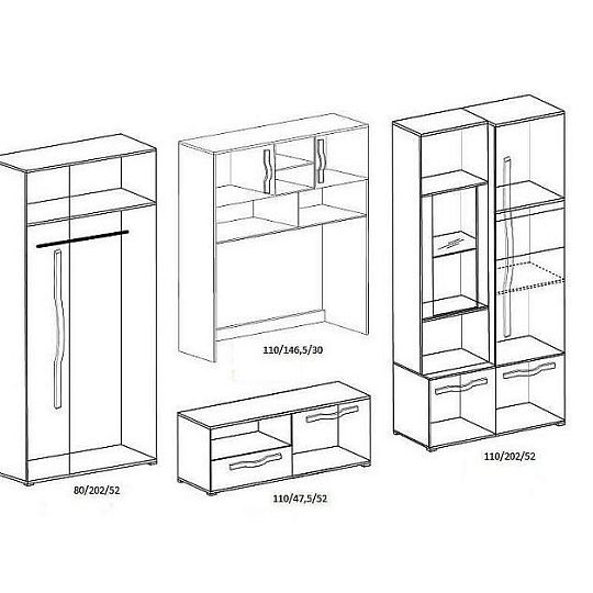 MARGARETA obývací stěna, sann remo rustic/dub hnědý