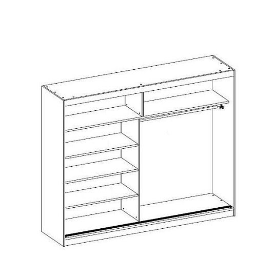 MURPHY 35 šatní skříň 200, bílá/bílý pololesk