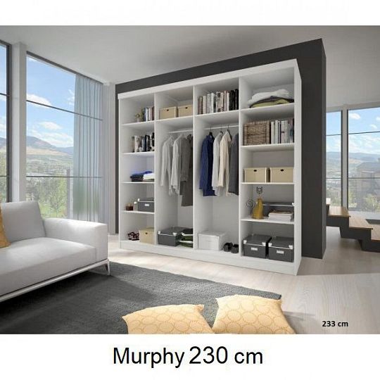 MURPHY 36 šatní skříň 230, dub sonoma/zrcadlo