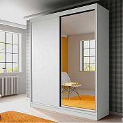 BELARIA 03 šatní skříň 180, bílý mat/zrcadlo