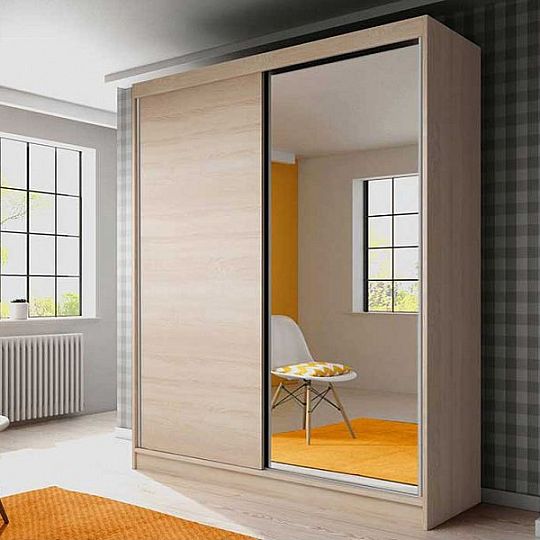 BELARIA 03 šatní skříň 180, dub sonoma/zrcadlo