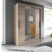 Vital 01 šatní skříň 150, dub sonoma / zrcadlo