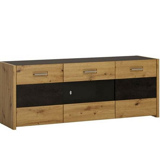 ASINARA televizní stolek F03, dub artisan/šedočerná