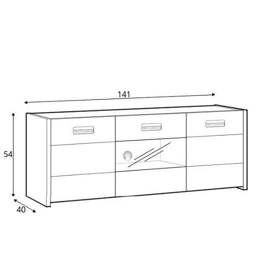 ASINARA televizní stolek F03, dub artisan/šedočerná