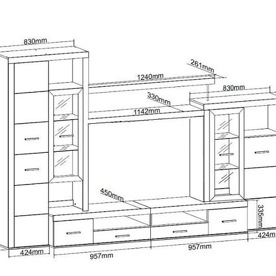 ALVORA obývací stěna, dub sonoma