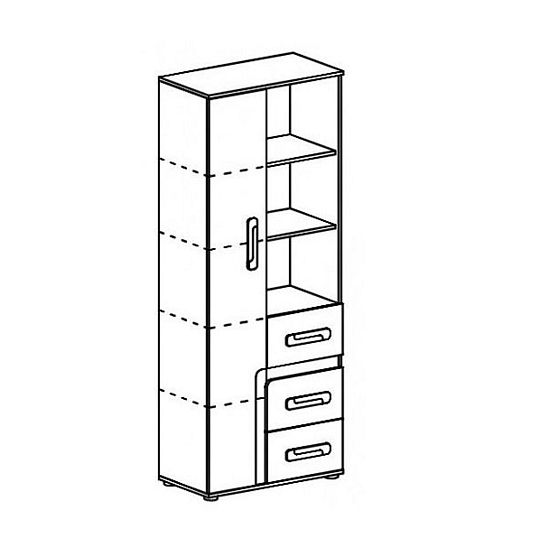 APALUCHA 4 regál vysoký, šedá/modrá