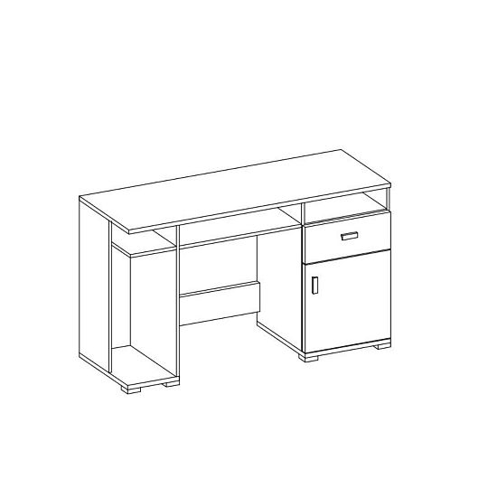 NELSON Psací stůl, jasan/dub stříbrný