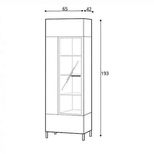 Laki 10 vitrína úzká vysoká, dub artisan/černý mat