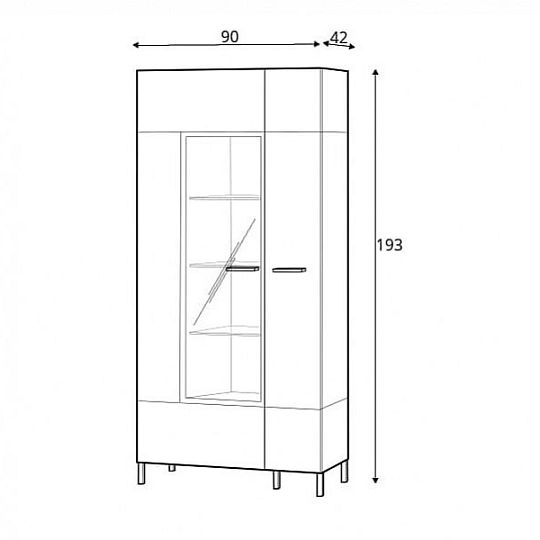 Laki 12 vitrína široká vysoká, dub artisan/černý mat