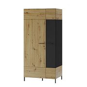 Laki 70 šatní skříň, dub artisan/černý mat