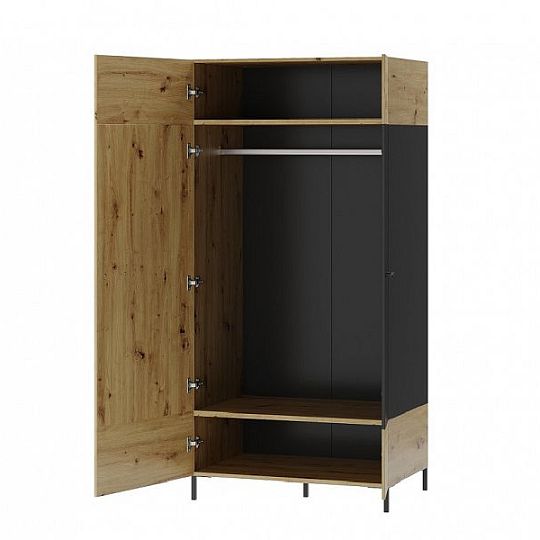 Laki 70 šatní skříň, dub artisan/černý mat