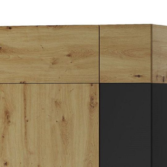 Laki 70 šatní skříň, dub artisan/černý mat