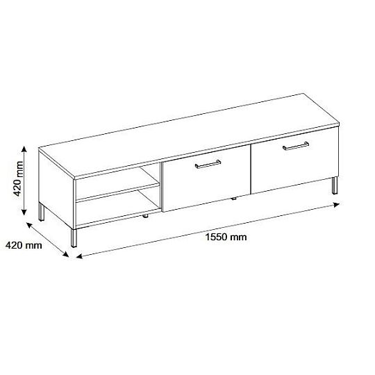 Laki 25 televizní stolek, dub artisan/černý mat