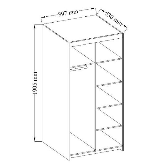 EVERLY 2D šatní skříň, dub sonoma
