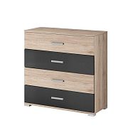 VERMONT 4S komoda, dub sonoma/borovice černá