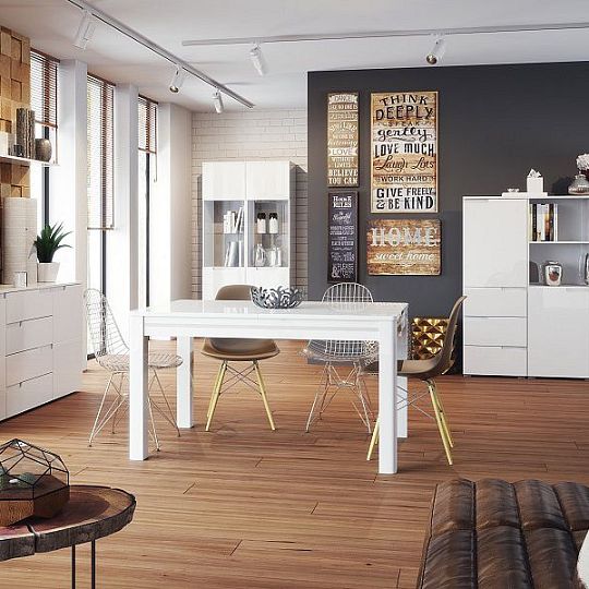 SAMOA 24 police dlouhá, bílý mat/bílý lesk