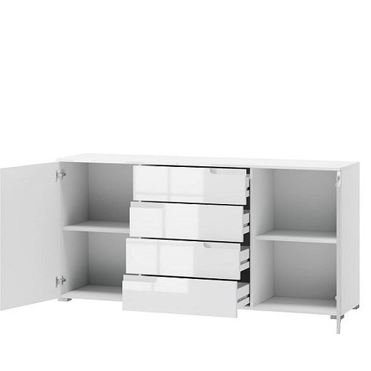 SAMOA 8 komoda, bílý mat/bílý lesk