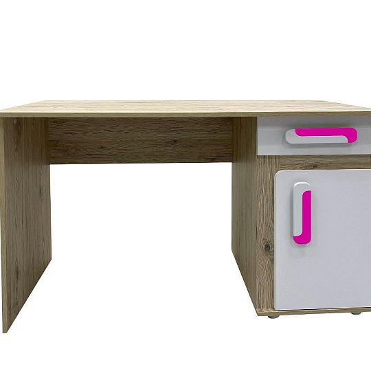 APALUCHA 9 psací stůl, dub světlý/růžová