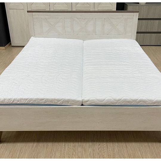 TIMIKA postel 180 cm + rošt, borovice bílá anderson/dub sonoma tmavý