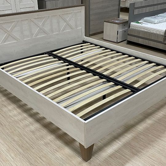 TIMIKA postel 180 cm + rošt, borovice bílá anderson/dub sonoma tmavý