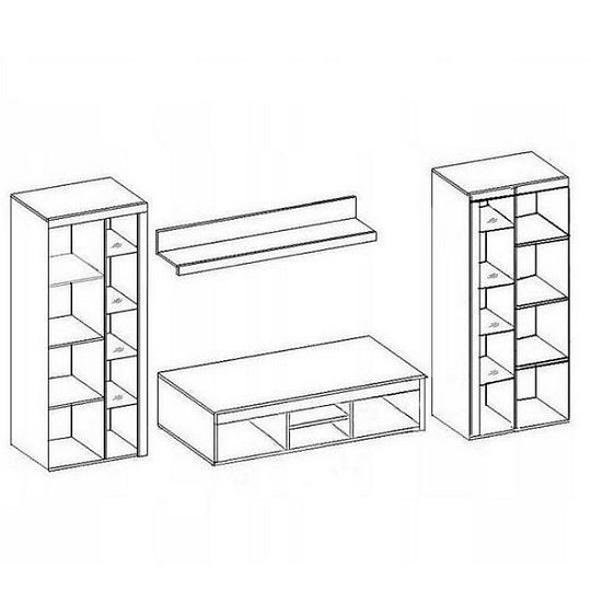 ROBBEN XL obývací stěna, bílá