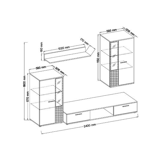 SORENTA obývací stěna, dub lefkas
