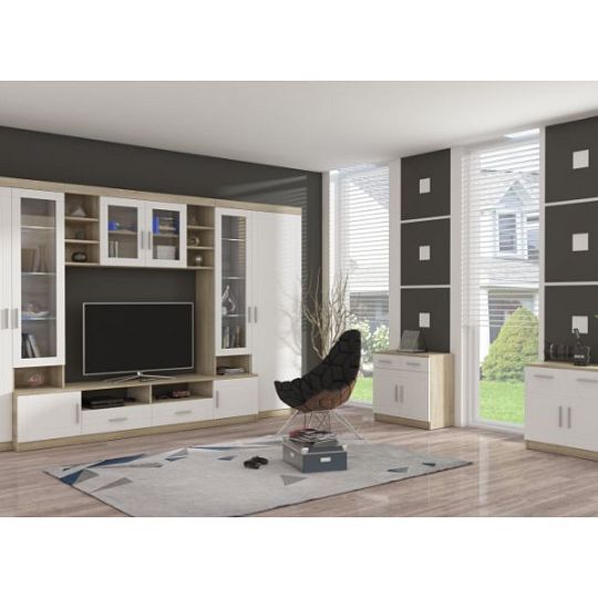 Padre komoda 3D3S, dub sonoma/bílá