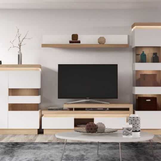 Rimini II new komoda REG 1W1DNP, ořech salev/bílá lesk