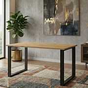 LOFT jídelní stůl 138/90, dub artisan/černá