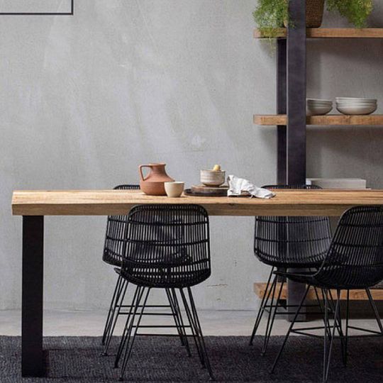 LOFT jídelní stůl 185/90, dub lancelot/černá