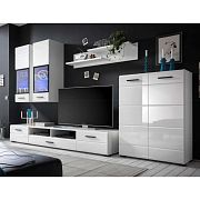 ARKTICA NEW obývací stěna + LED, bílá/bílý lesk