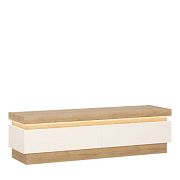 CANTUS 2S televizní stolek, dub riviéra světlý/bílá lesk