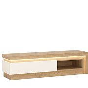 CANTUS 1S televizní stolek, dub riviéra světlý/bílá lesk