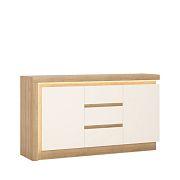 CANTUS komoda 2D3S, dub riviéra světlý/ bílá lesk