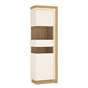 CANTUS 03L vitrína 198, dub riviéra světlý/bílá lesk