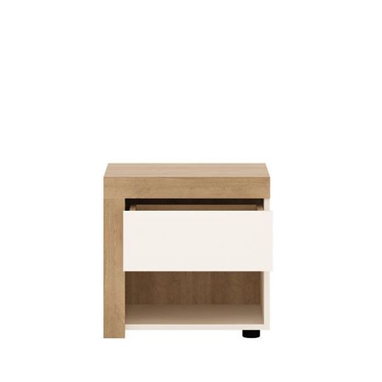 CANTUS 1S noční stolek, levá, dub riviéra světlý/bílá lesk
