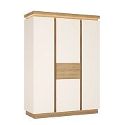 CANTUS 3D šatní skříň, dub riviéra světlý/bílá lesk