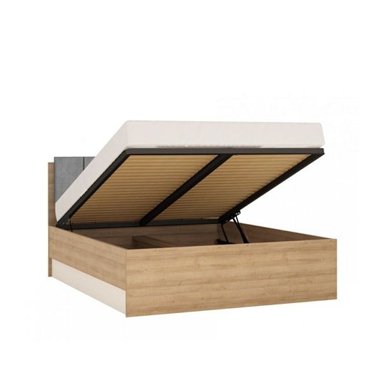 CANTUS postel 160 cm + rošt a úložný prostor, dub riviéra světlý/bílá