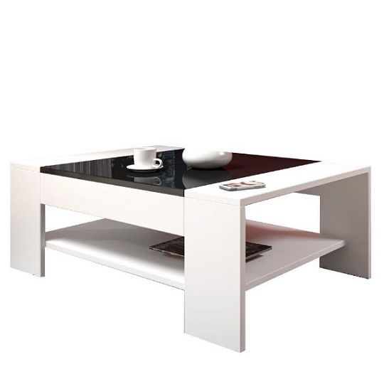 ARKTIC konferenční stolek, bílá/černá lesk